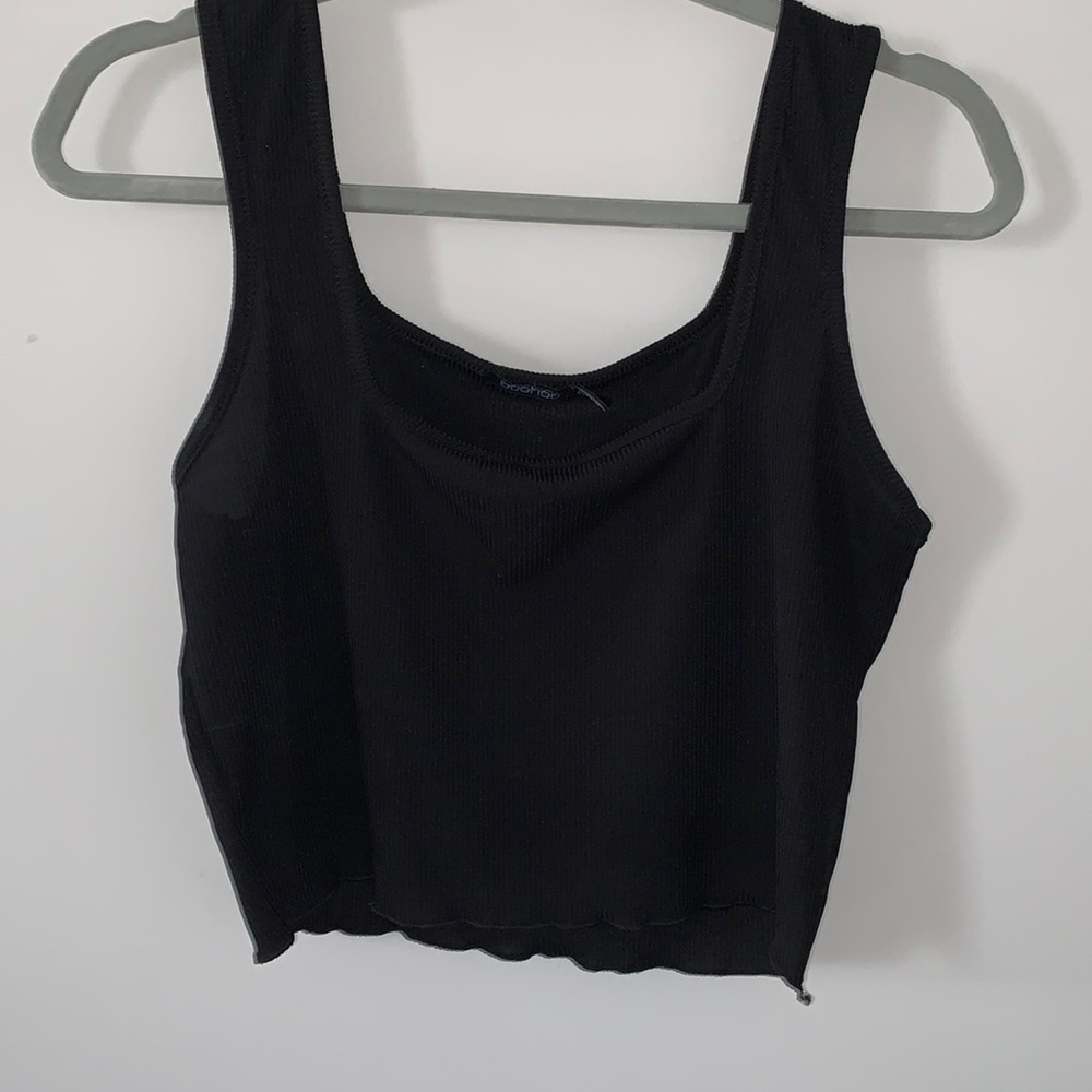 Boohoo black crop tanktop